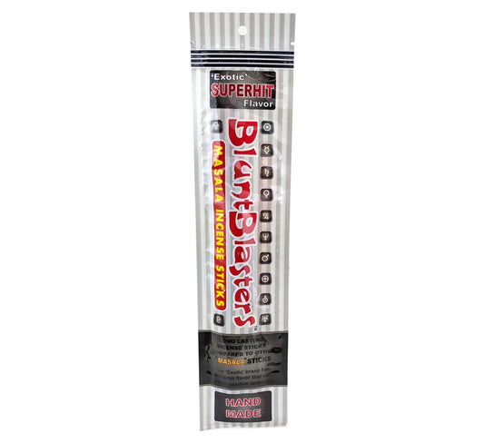 BluntBlasters 10" Masala Incense Sticks, 10ct 20g Pack, Super Hit Scent