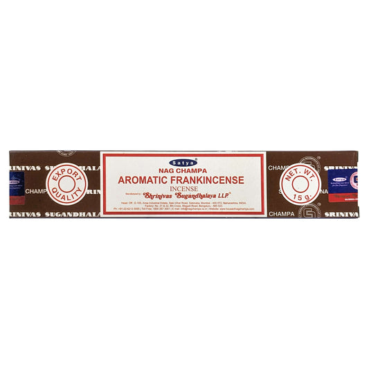 Satya Nag Champa Aromatic Frankincense Incense Sticks, 15g Pack