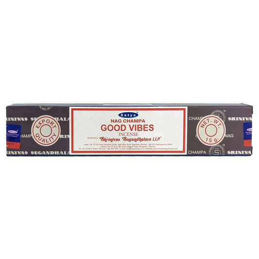 Satya Nag Champa Good Vibes Incense Sticks, 15g Pack