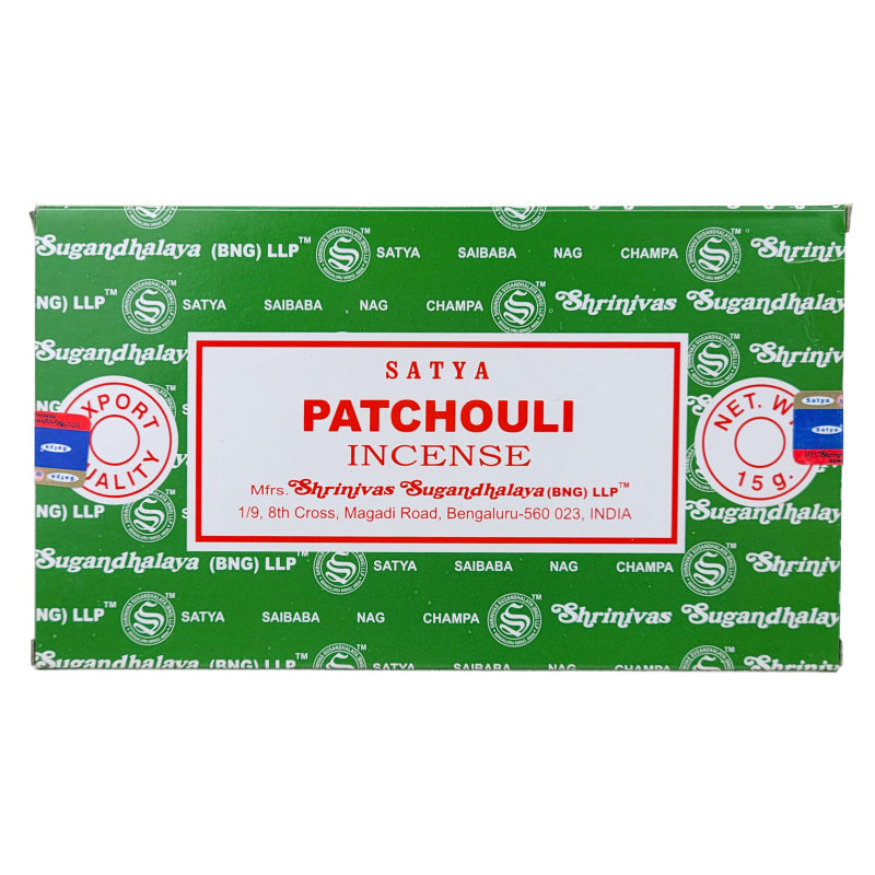 Patchouli Incense Sticks by Satya BNG, 15g Packs