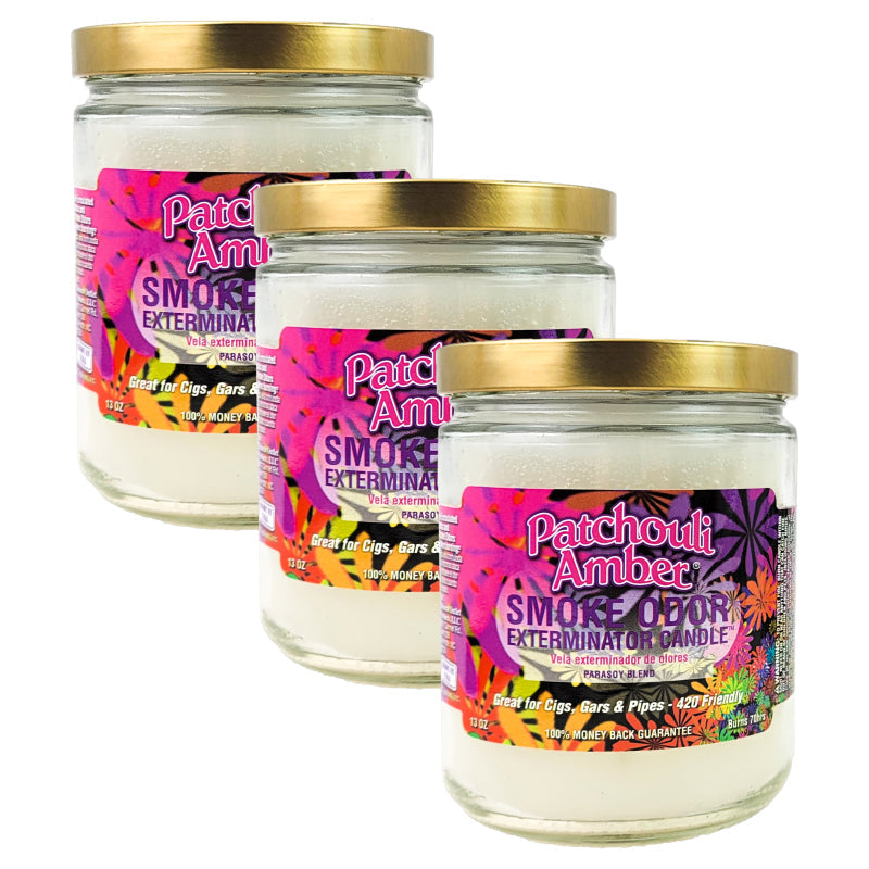 Patchouli Amber 4" Odor Exterminator Glass Jar Candle 13oz