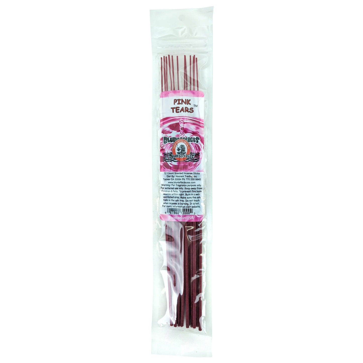 10.5" BluntEffects Incense Fragrance Wands, 12-Pack Pink Tears Scent