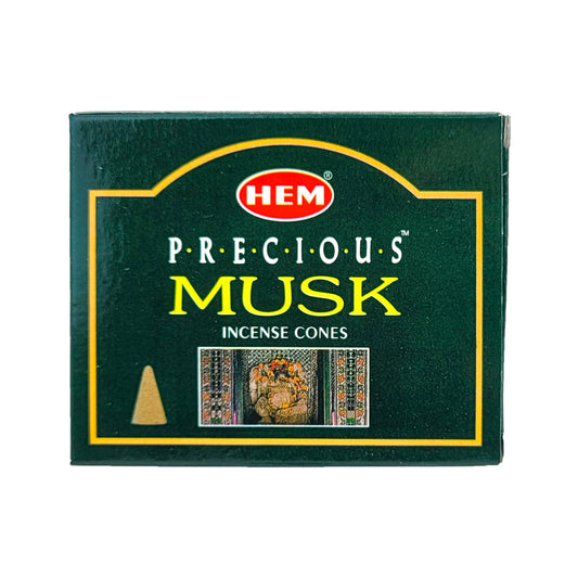 HEM Precious Musk Scent Incense Cones, 10 Cone Pack