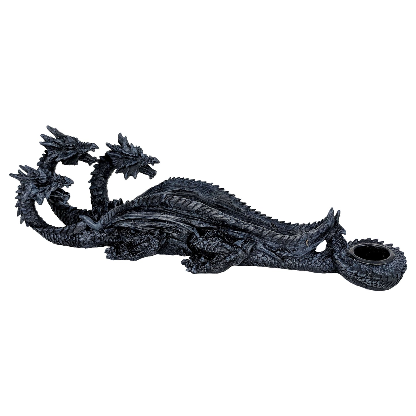 Triple-Headed Dragon Incense Burner & Ash Catcher, Black