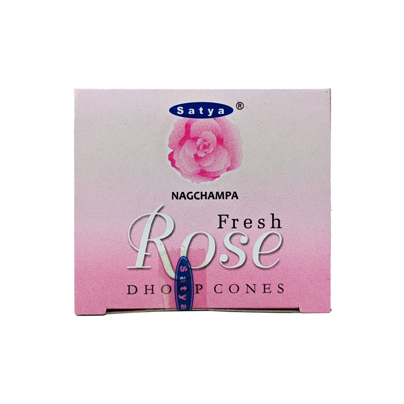 Satya Nag Champa Incense Cones, Box of 12 Cones, Rose Scent
