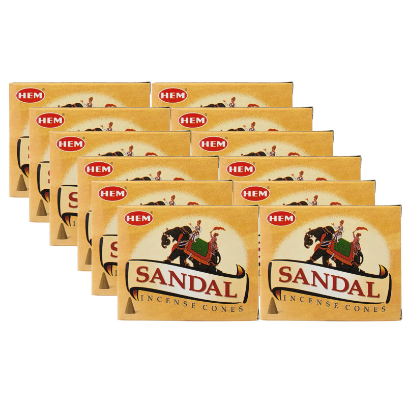 HEM Sandal Scent Incense Cones, 10 Cone Pack