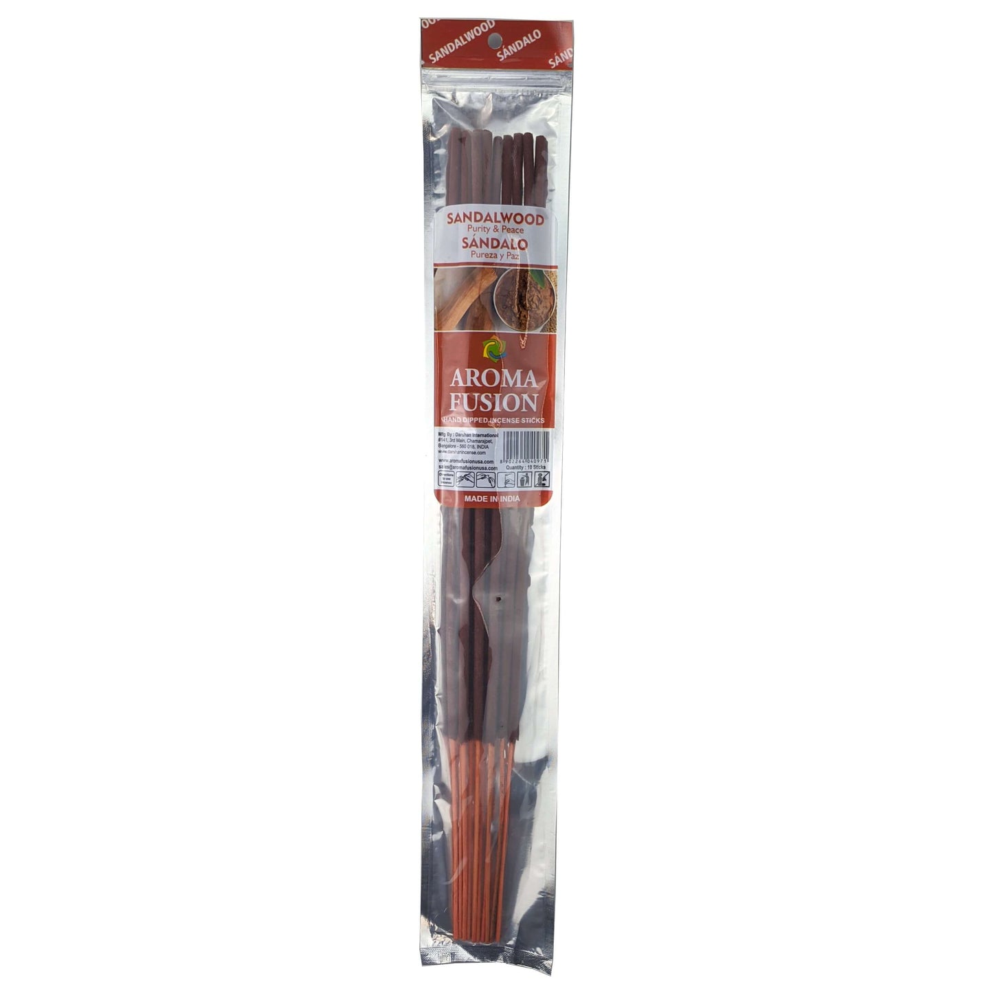 Sandalwood Scent Aroma Fusion 19" Jumbo Incense, 10-Stick Pack