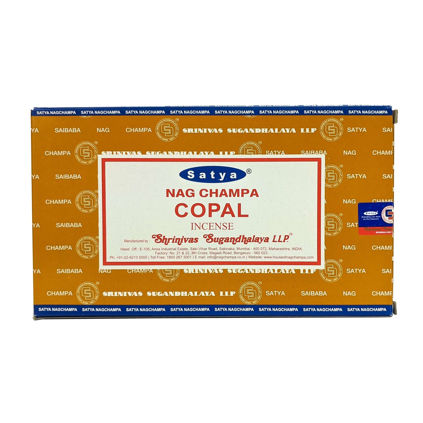 Satya Nag Champa Copal Incense Sticks, 15g Pack