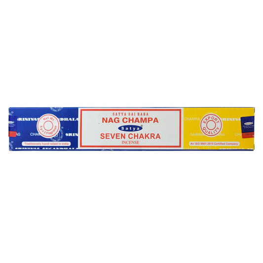 Satya Nag Champa + Seven Chakra Incense Sticks, 16g Combo Pack