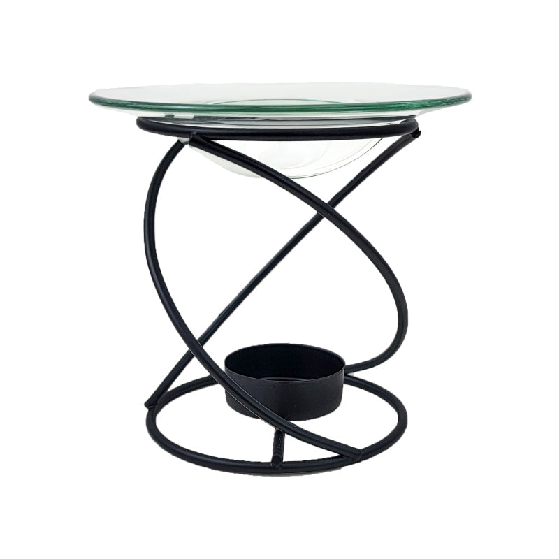 Spiral 4" Metal & Glass Oil Warmer