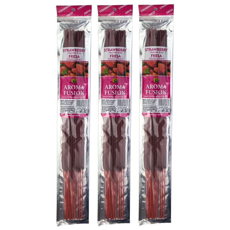 Strawberry Scent Aroma Fusion 19" Jumbo Incense, 10-Stick Pack