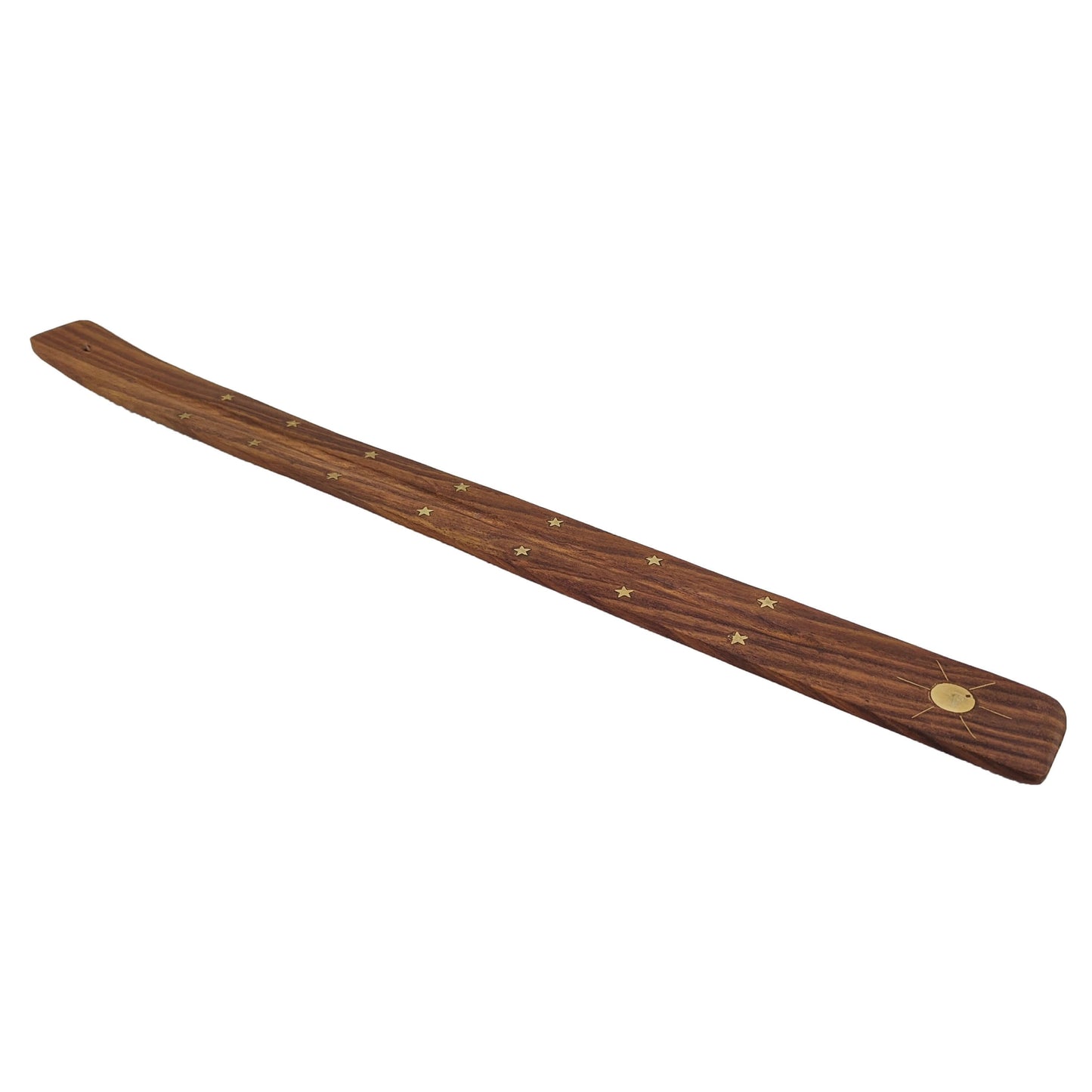 Jumbo Wood Incense Burner & Ash Catcher, Sun Design, 18"