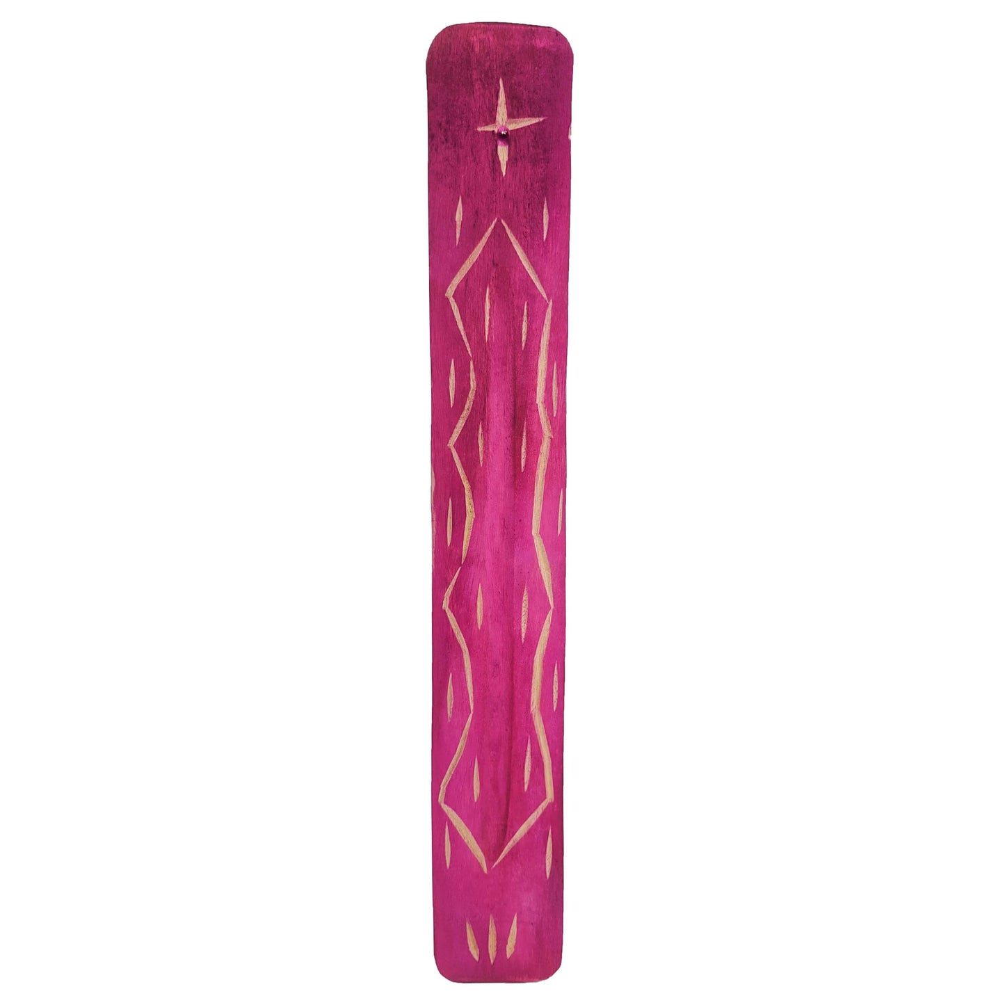 10" Wood Incense Burner & Ash Catcher, Red Pink