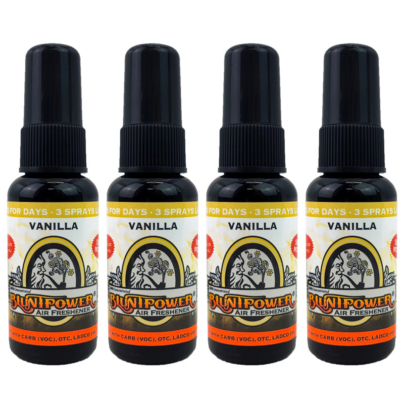 4-Pack: Blunt Power Spray 1.5 OZ Vanilla Scent