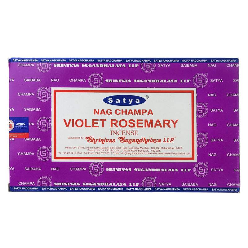 Satya Violet Rosemary Scent Incense Sticks, 15g Pack