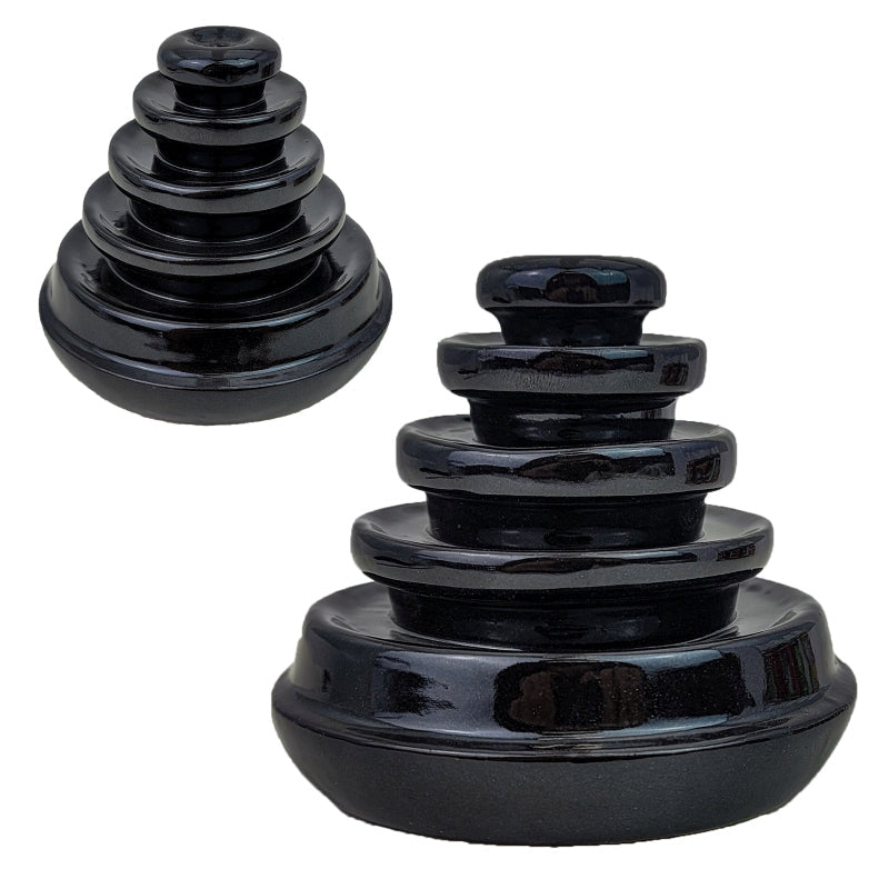 Water Circle Ceramic Backflow Incense Cone Burner & Holder, Black