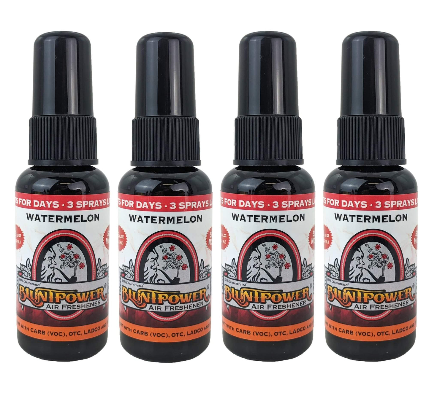 4-Pack: Blunt Power Spray 1.5 OZ Watermelon Scent