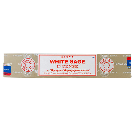 White Sage Incense Sticks by Satya BNG, 15g Packs