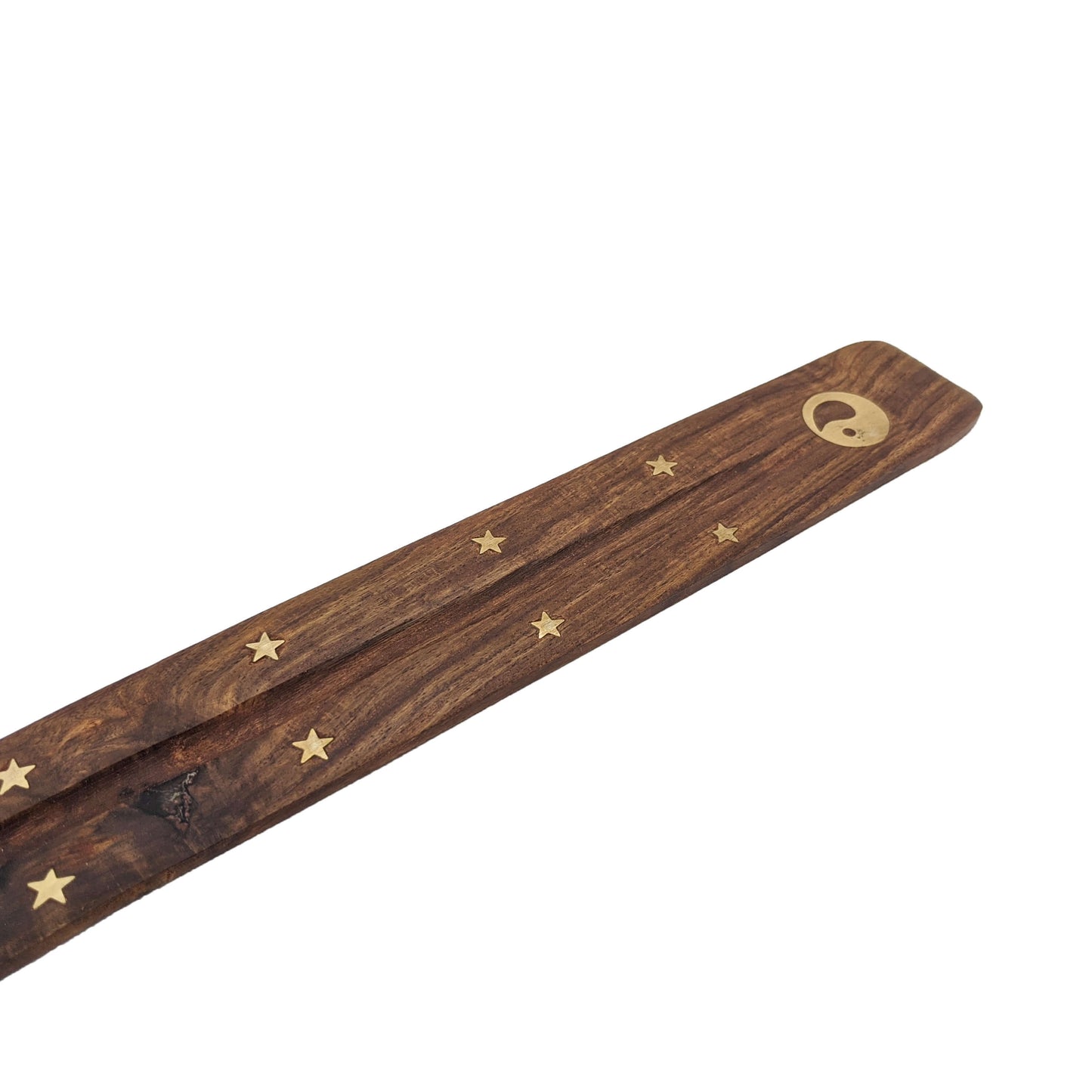 Jumbo Wood Incense Burner & Ash Catcher, Yin Yang Design, 18"