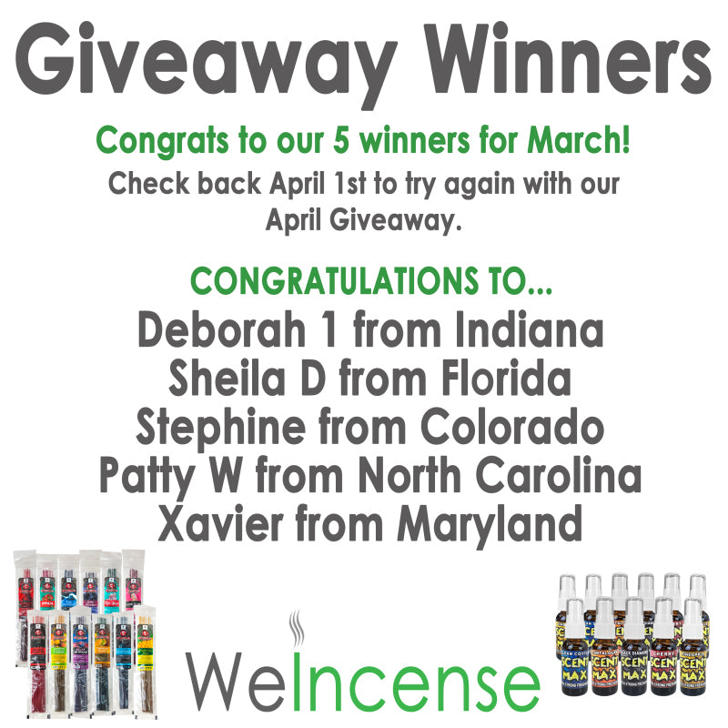 Congrats to March's Giveaway Winners!