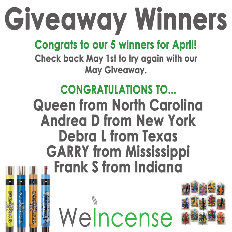 Congrats to April's Giveaway Winners!