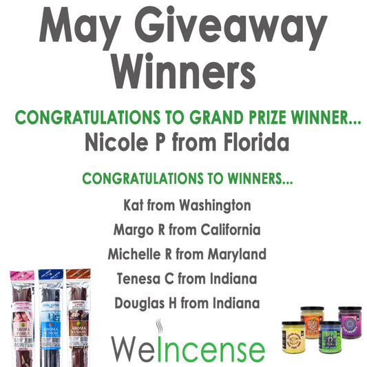 Congrats to May's Giveaway Winners!
