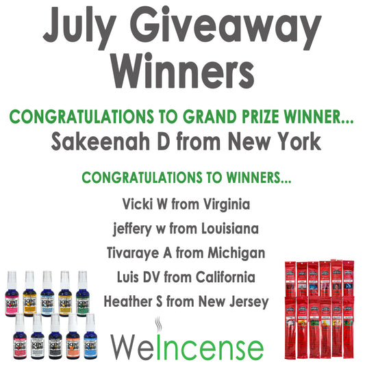 Congrats to July's Giveaway Winners!