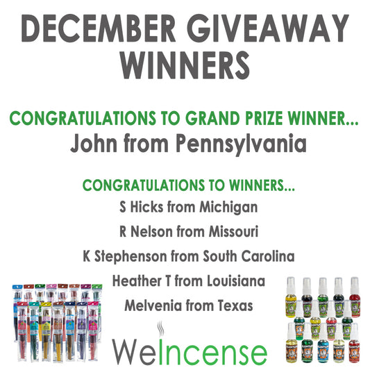 Congrats to December's Giveaway Winners!