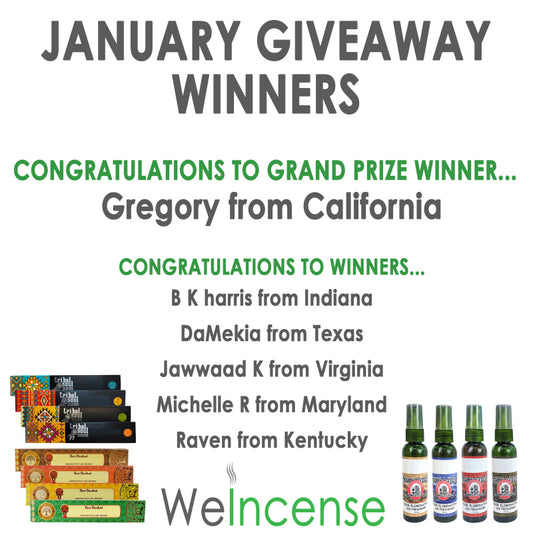 Congrats to January's Giveaway Winners!
