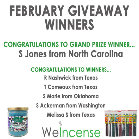 Congrats to February's Giveaway Winners!