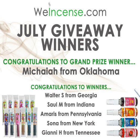 Congrats to July's Giveaway Winners!