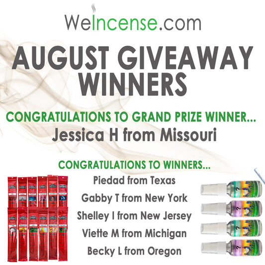 Congrats to August's Giveaway Winners!