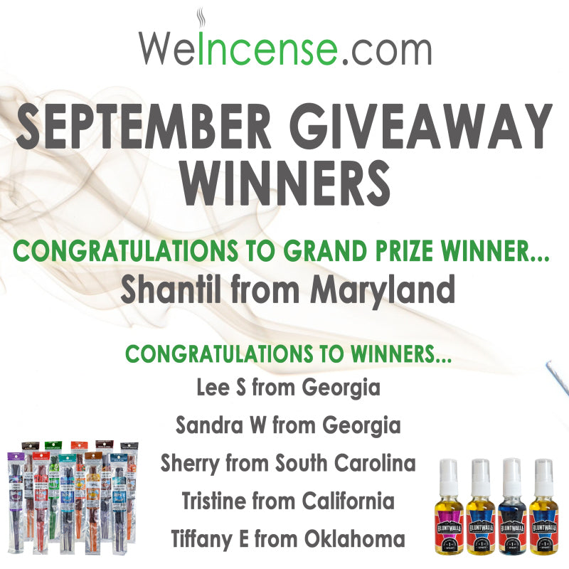 Congrats to September's Giveaway Winners!