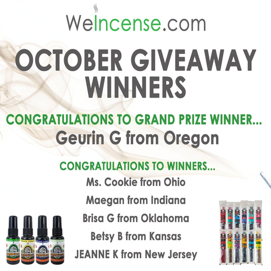 Congrats to October's Giveaway Winners!