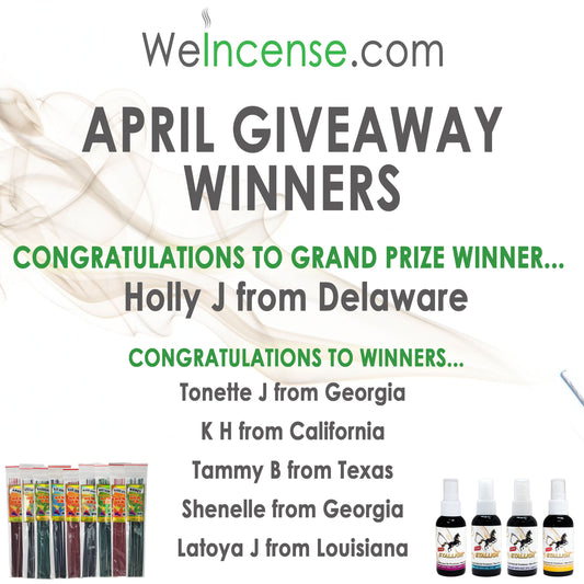 Congrats to April's Giveaway Winners!