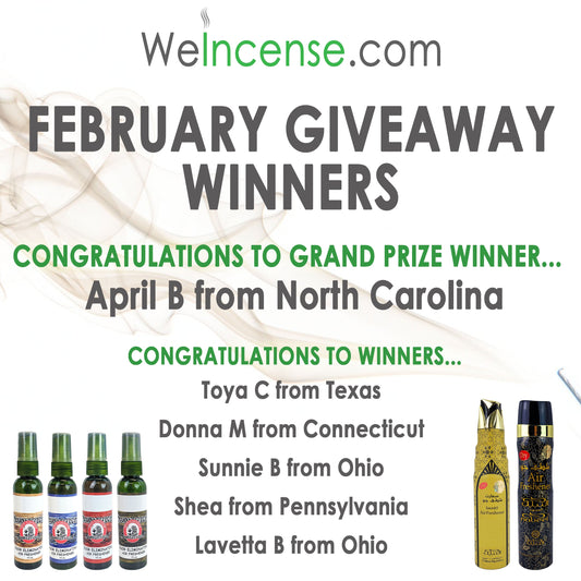 Congrats to February's Giveaway Winners!