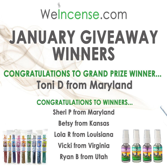 Congrats to January's Giveaway Winners!