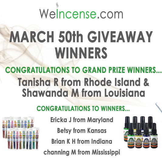 Congrats to March's Giveaway Winners!