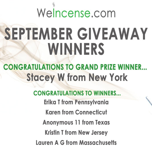 Congrats to September's Giveaway Winners!