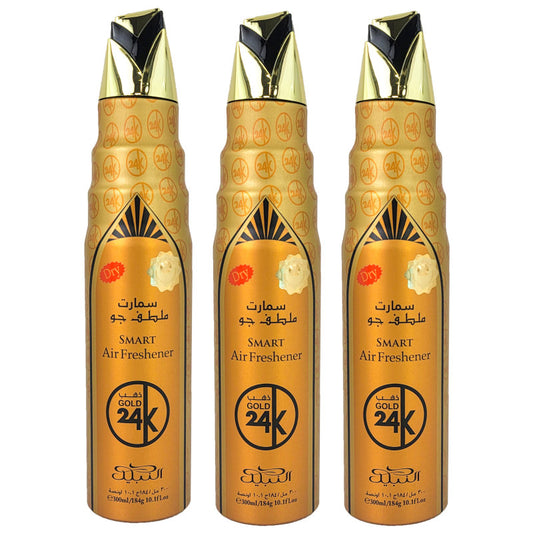 24K Gold Scent Dry Aerosol Air Freshener Spray, 300ml, by Nabeel