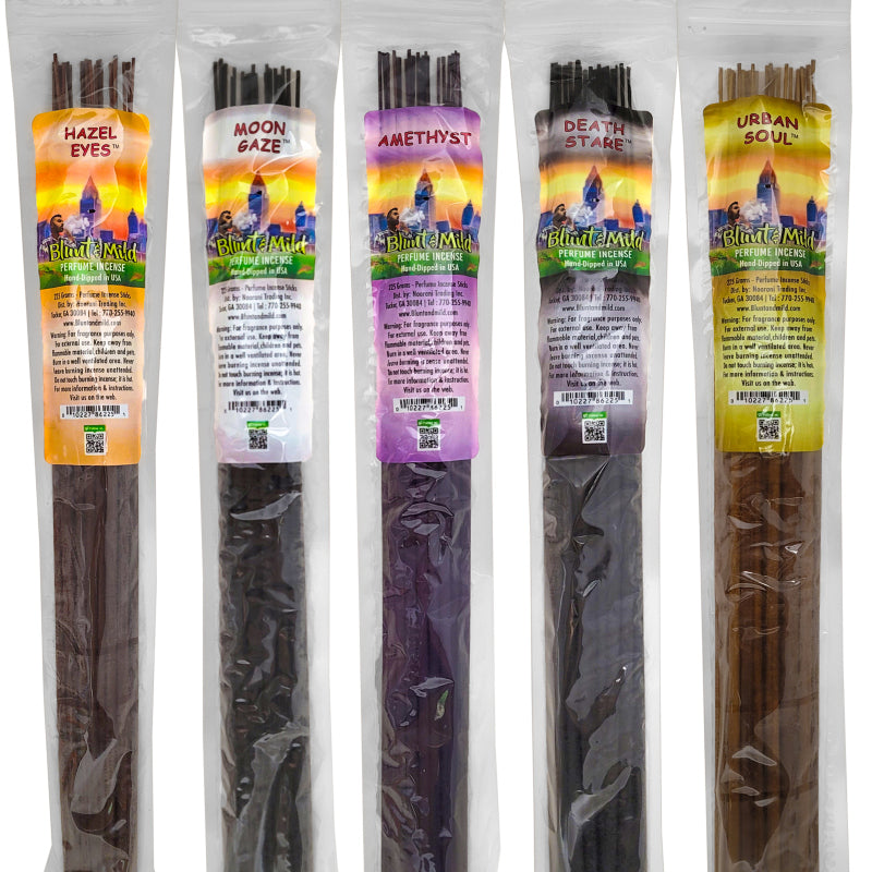 5-Pack SAMPLER #1 "Vibes", 19" Blunt & Mild Jumbo Incense