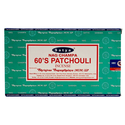 Satya 60's Patchouli Scent Incense Sticks, 15g Pack