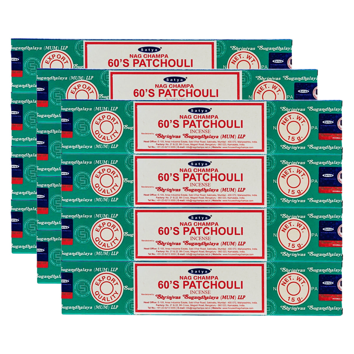 Satya 60's Patchouli Scent Incense Sticks, 15g Pack