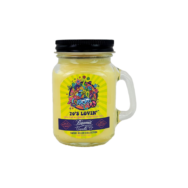 MINI 3" 70's Lovin' Jar Candle, 4oz Odor & Smoke Killer, by Beamer Candle Co