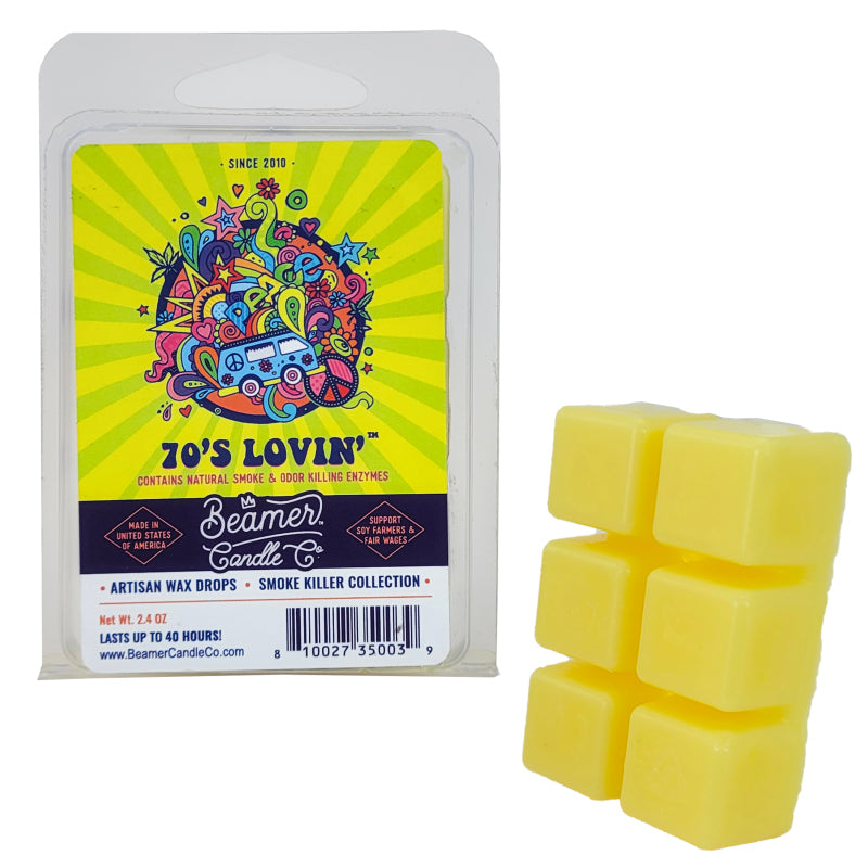 70's Lovin' Scent, Wax Drop Melts Odor & Smoke Killer, by Beamer Candle Co