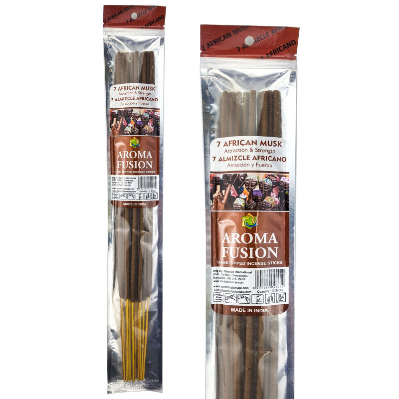 7 African Musk Scent Aroma Fusion 19" Jumbo Incense, 10-Stick Pack