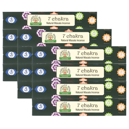 7 Chakra 15g 8" Incense Pack, by Namaste India