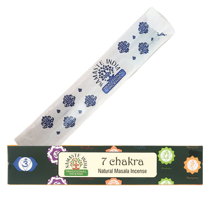 7 Chakra 15g 8" Incense Pack, by Namaste India