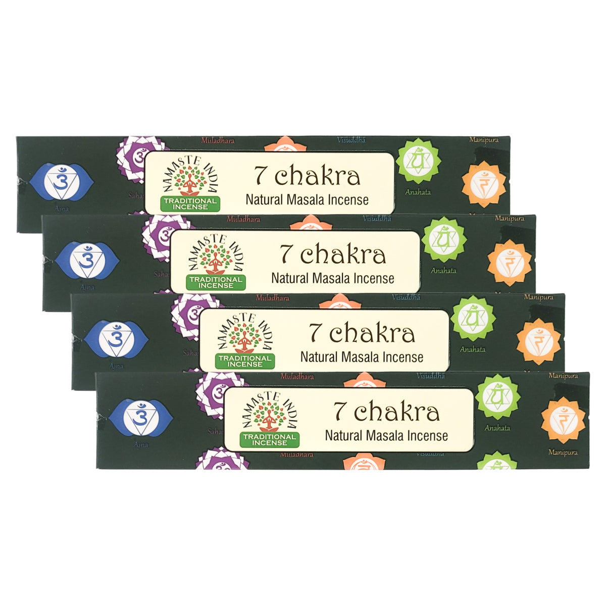 7 Chakra 15g 8" Incense Pack, by Namaste India