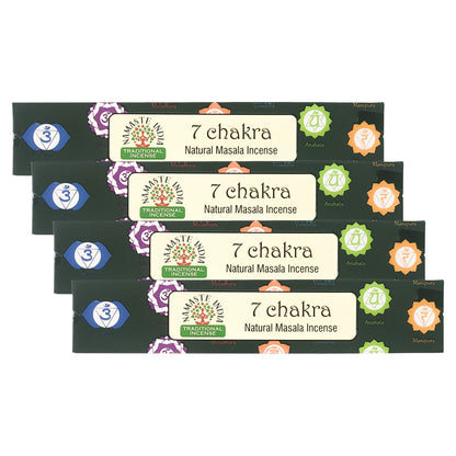7 Chakra 15g 8" Incense Pack, by Namaste India